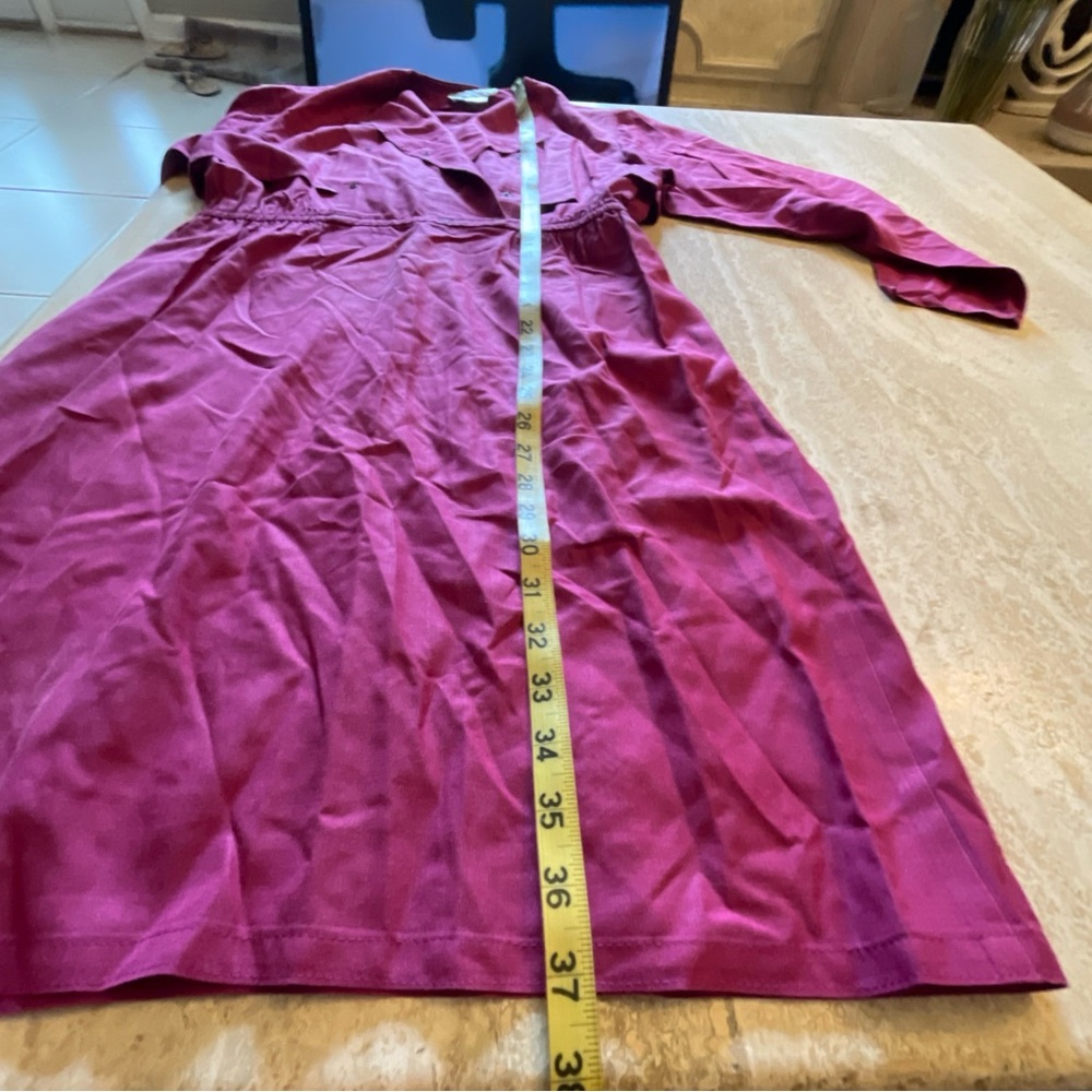 Pierre Cardin Boutique Shirt Dress 100% Silk Designer 80s 90s Retro Vintage Pink - Picture 9 of 11